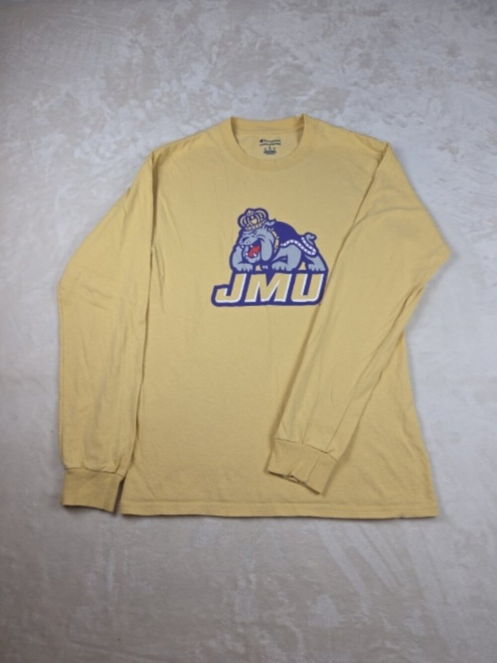 Champion JMU James Madison University Long Sleeve Shirt – Size S – Yellow